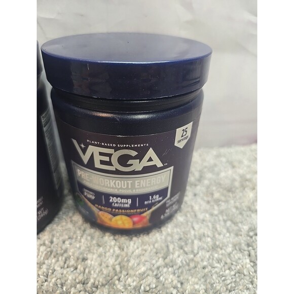 Lot Of 2 Vega Pre-Workout Energy, Mango Passionfruit, 8.5 oz (240 g) - Picture 3 of 8